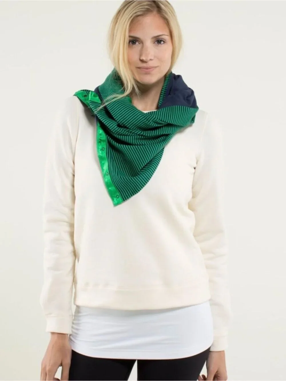 Lululemon Vinyasa Scarf *Rulu Hyper Stripe Green Bean / Inkwell. New Without Tag
